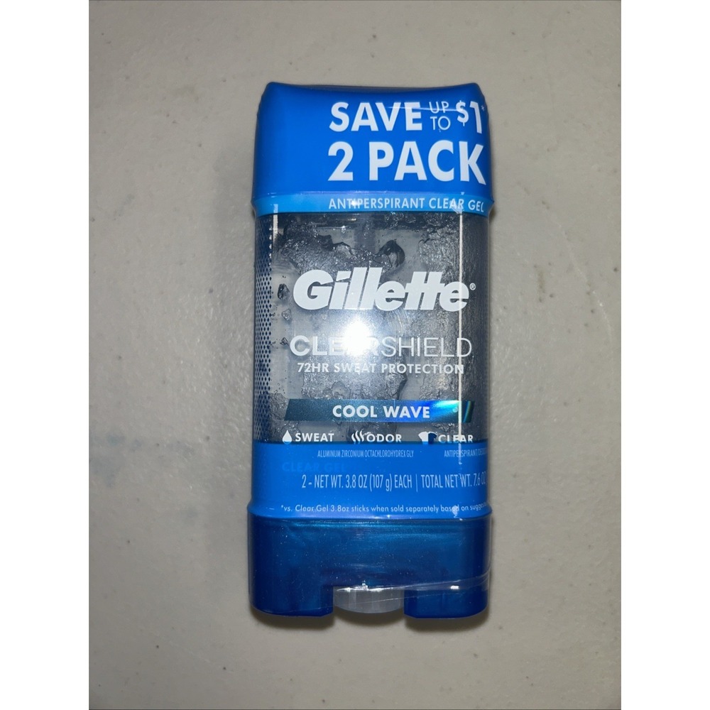 Gillette CLEARSHIELD 72 HR Antiperspirant Scent SPORT ACTIVE 2 PK x 3.8oz-1/2027